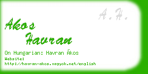 akos havran business card